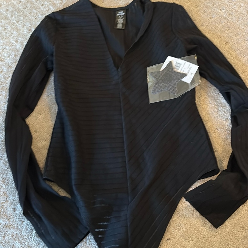 Good American sheer long sleeve bodysuit NWT